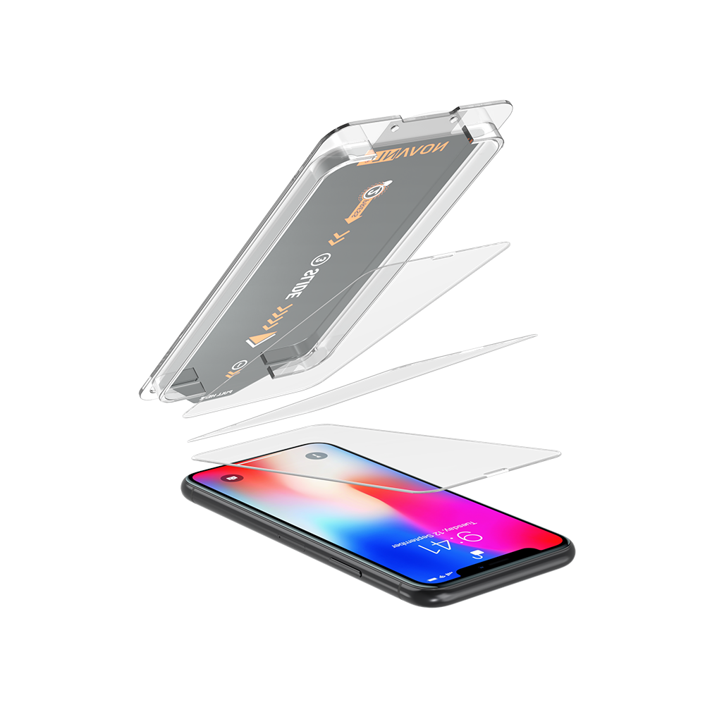 NOVANL 3-Pack Screen Protectors voor iPhone X/XS met Installatiekit