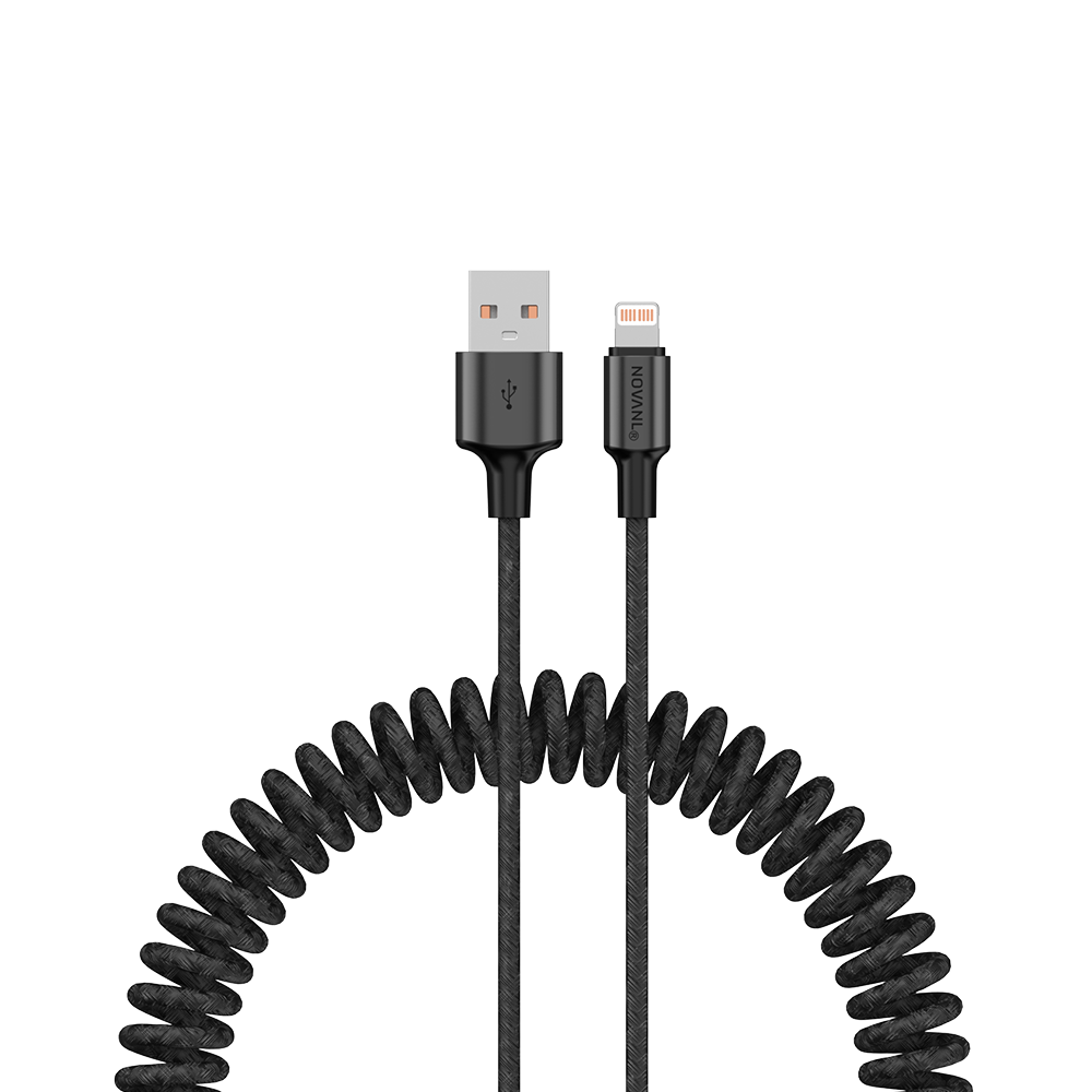 NOVANL SpeedCharge Spiraal USB A naar 8 Pin Cable 12W (1.5M)