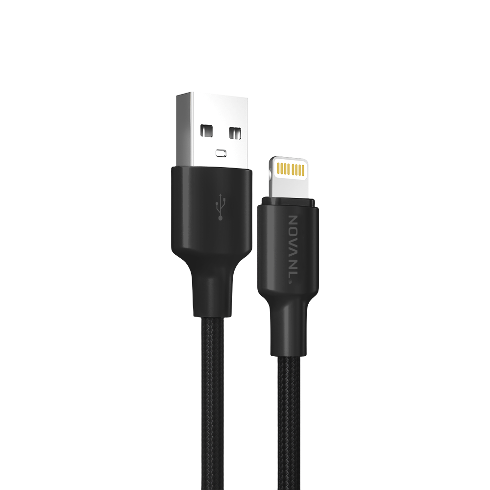 NOVANL SpeedCharge 0.5M USB A auf Lightning Kabel 12W Zwart Black