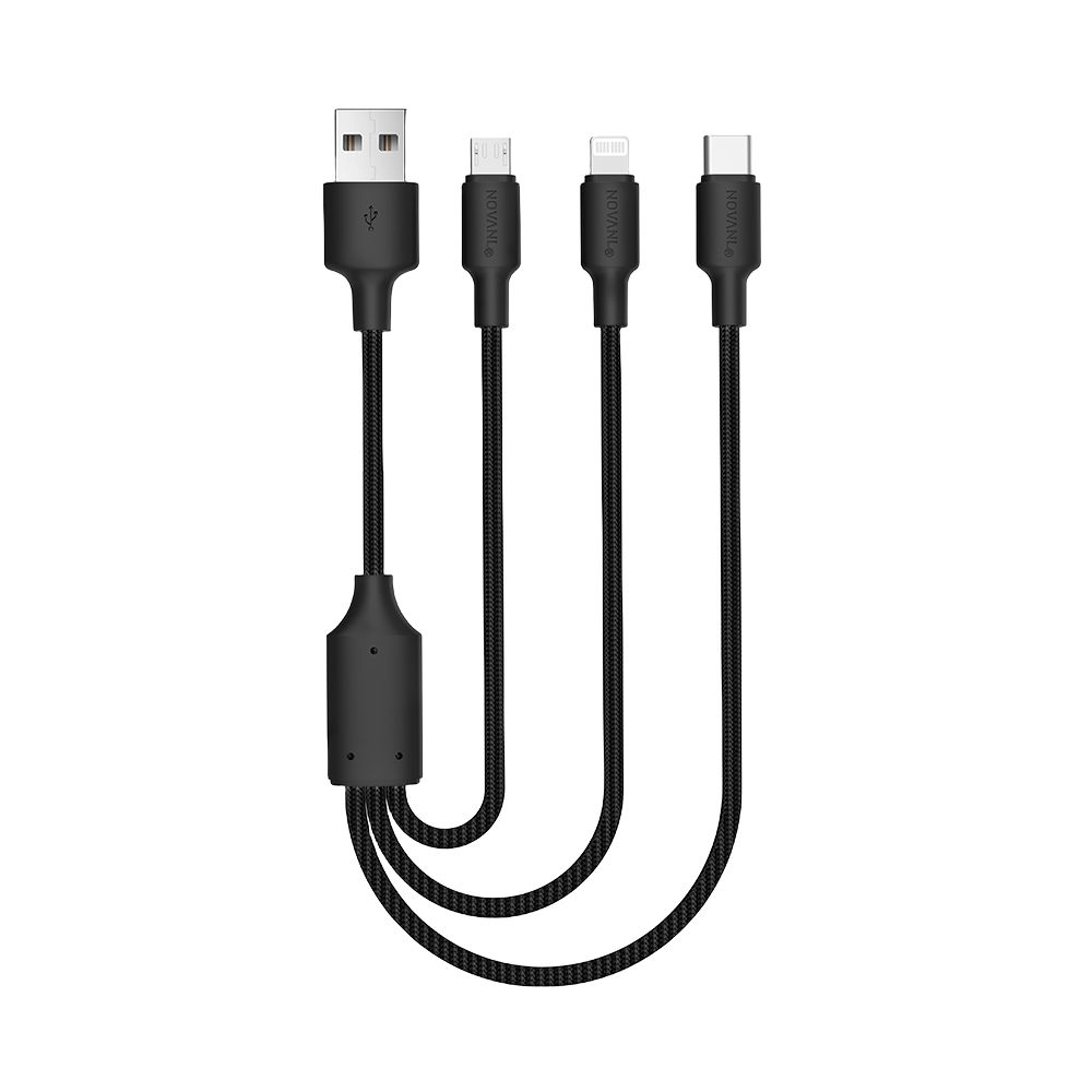 NOVANL SpeedCharge 1.5M USB A to 3-in-1 12W