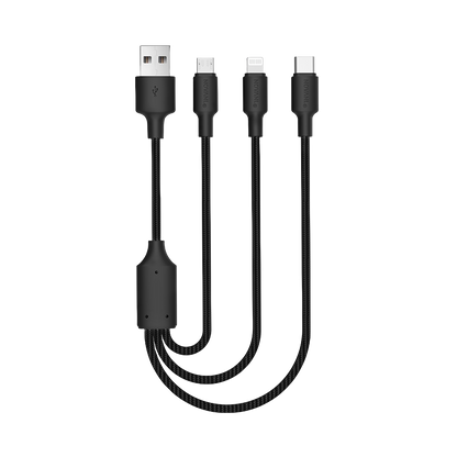 NOVANL SpeedCharge 1.5M USB A to 3-in-1 12W