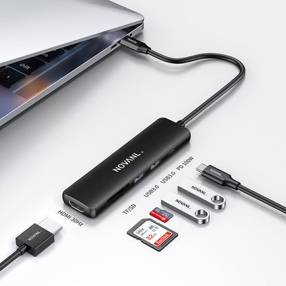NOVANL Multifunction 6-in-1 HDMI Hub with USB-C