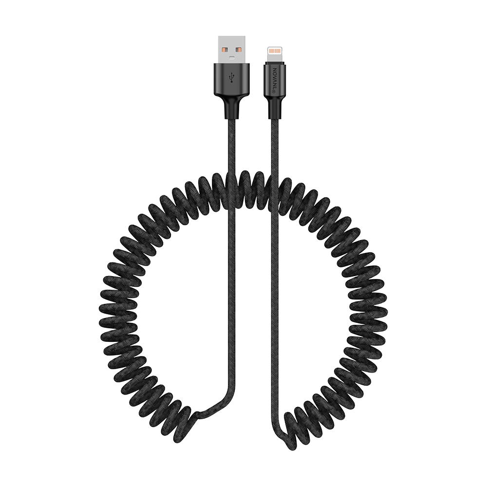 NOVANL SpeedCharge Spiraal USB A naar 8 Pin Cable 12W (1.5M)