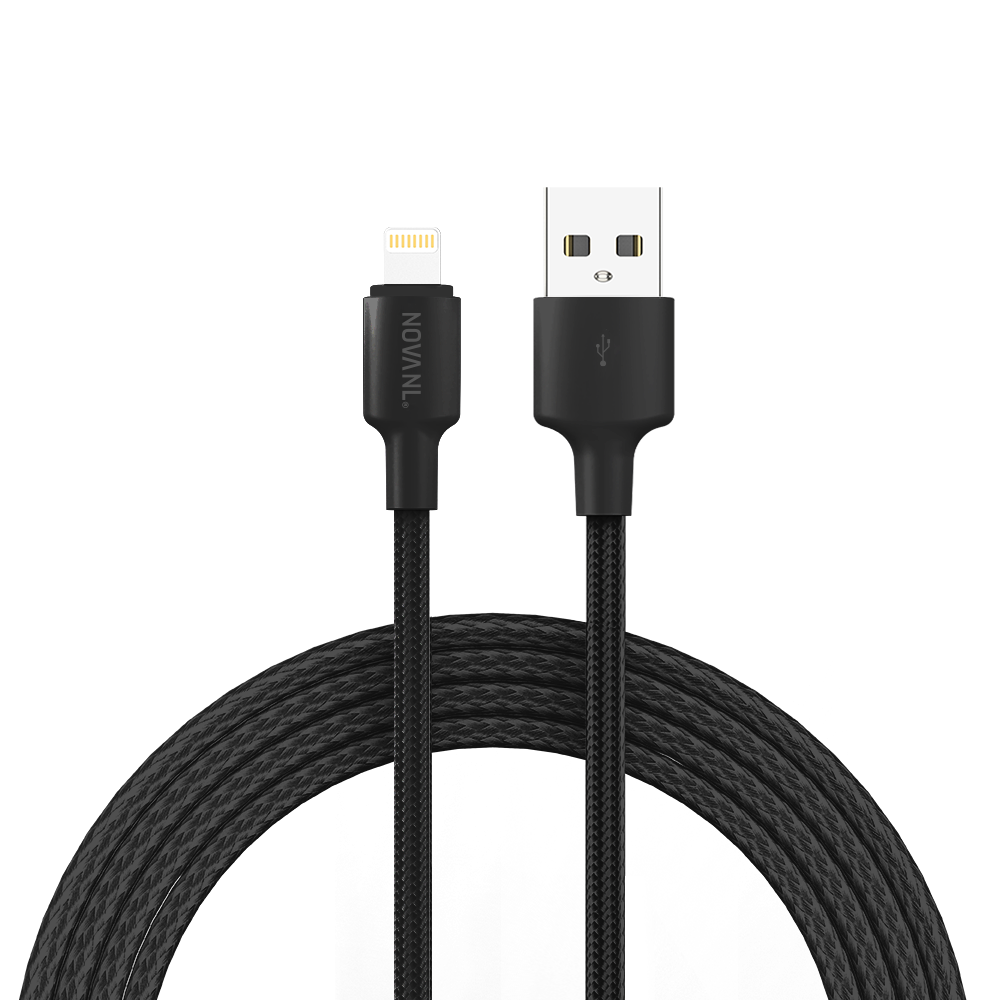 NOVANL SpeedCharge 0.5M USB A auf Lightning Kabel 12W Zwart Black