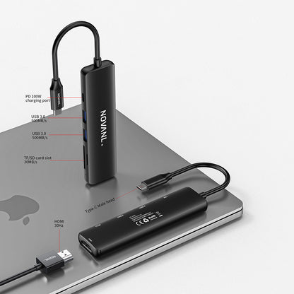 NOVANL Multifunction 6-in-1 HDMI Hub with USB-C