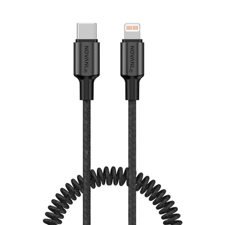 NOVANL SpeedCharge Spiral USB-C to 8 Pin Cable 20W (1.5M)