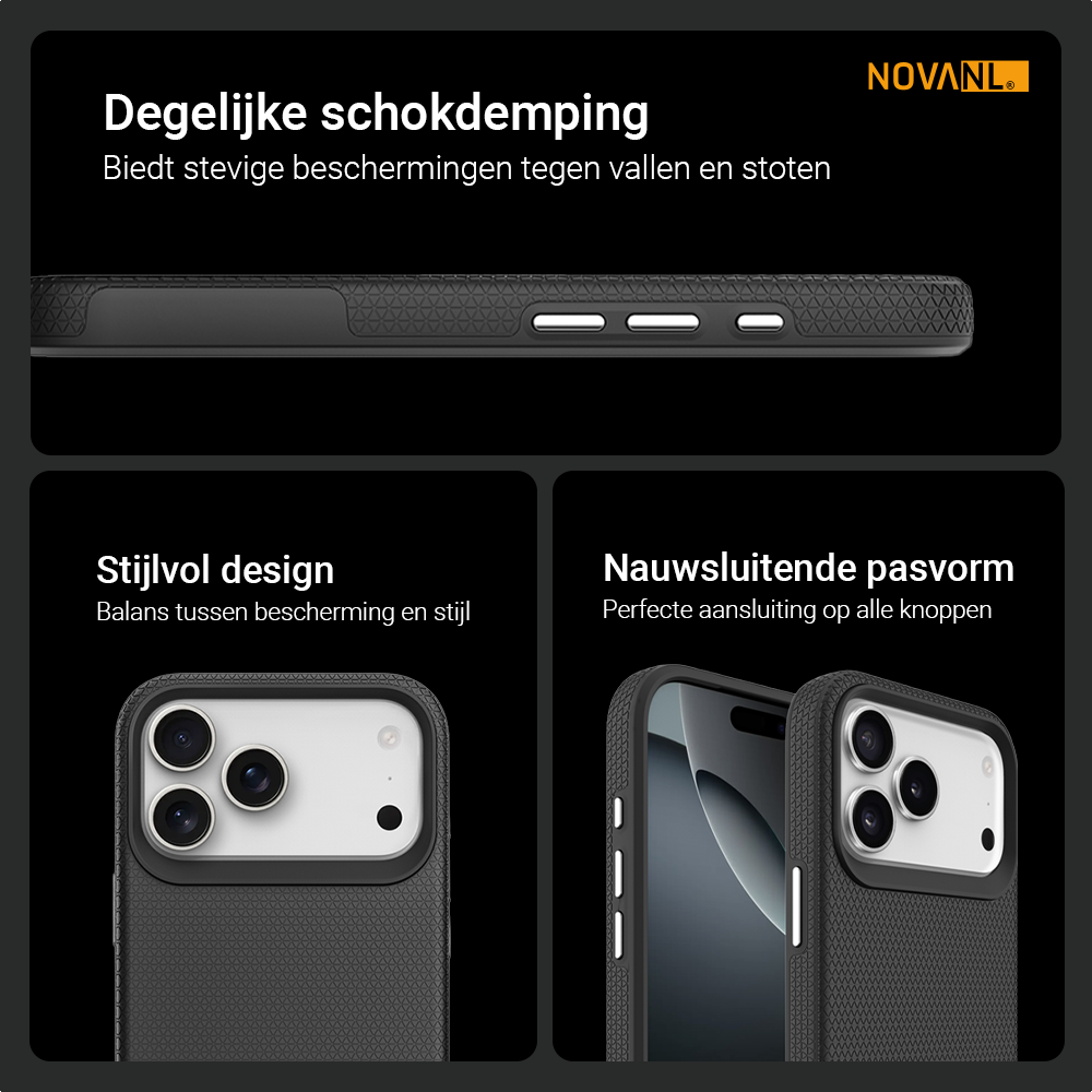 NOVANL GripArmor Case (Incl. Magnetics) Compatible for iPhone 17 Pro