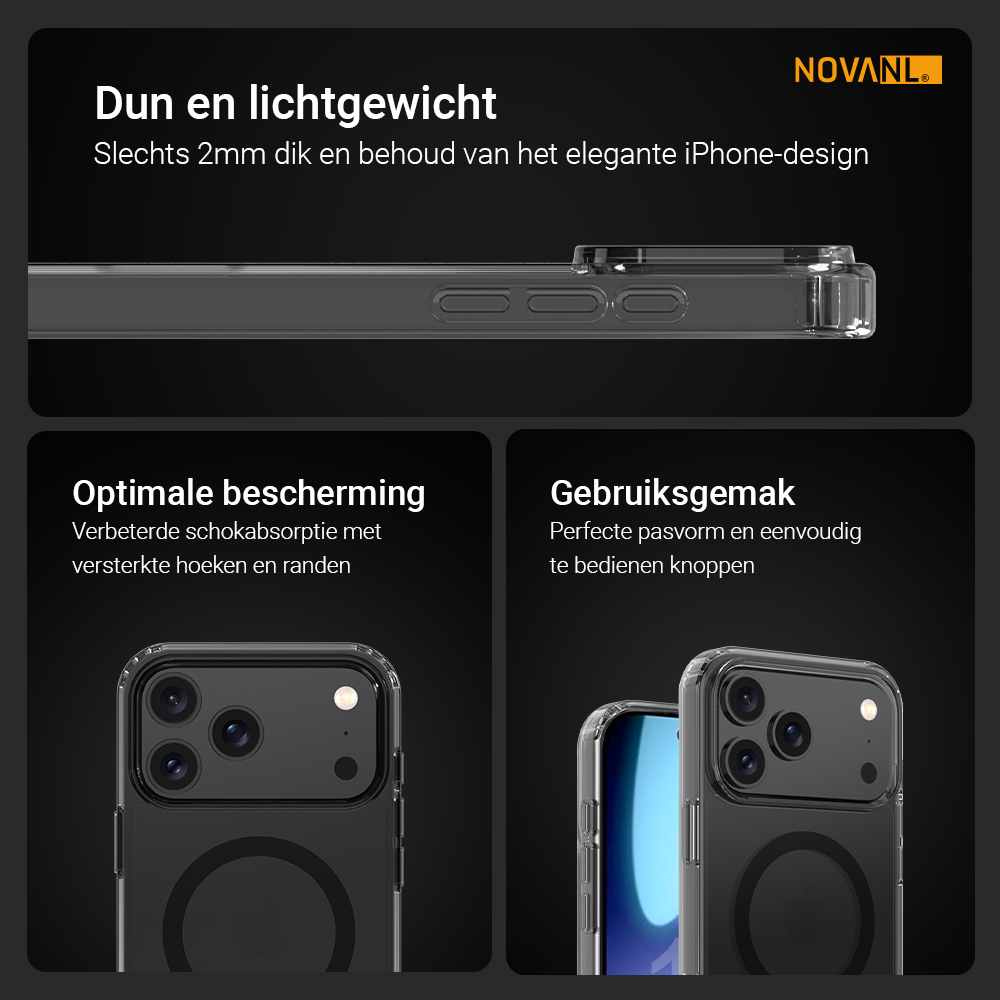 NOVANL ShockShield Case (incl. Magnetics) Compatible for iPhone 17 Pro