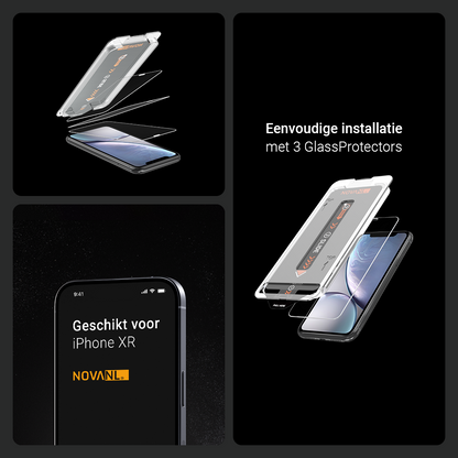 NOVANL 3-Pack Screen Protectors voor iPhone XR met Installatiekit