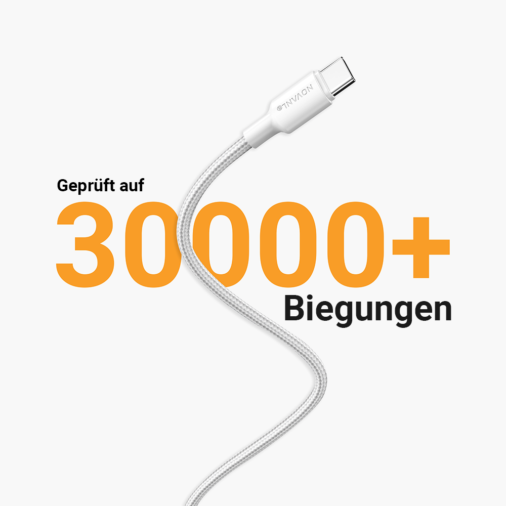 NOVANL SpeedCharge USB A naar USB-C kabel 12W Wit White