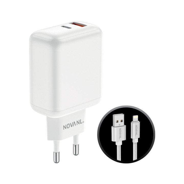 NOVANL ProCharge 30W Adapter met SpeedCharge USB-A naar 8-Pin