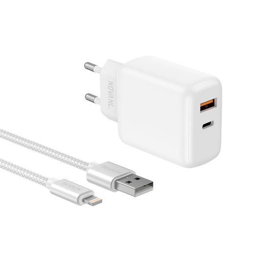 NOVANL ProCharge Adapter 30W met SpeedCharge USB A naar Lightning white 