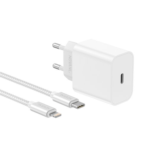 NOVANL ProCharge Adapter 20W met SpeedCharge USB-C naar Lightning white 